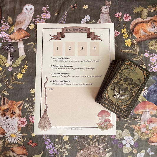 Witch printable for tarot spread in witchcraft