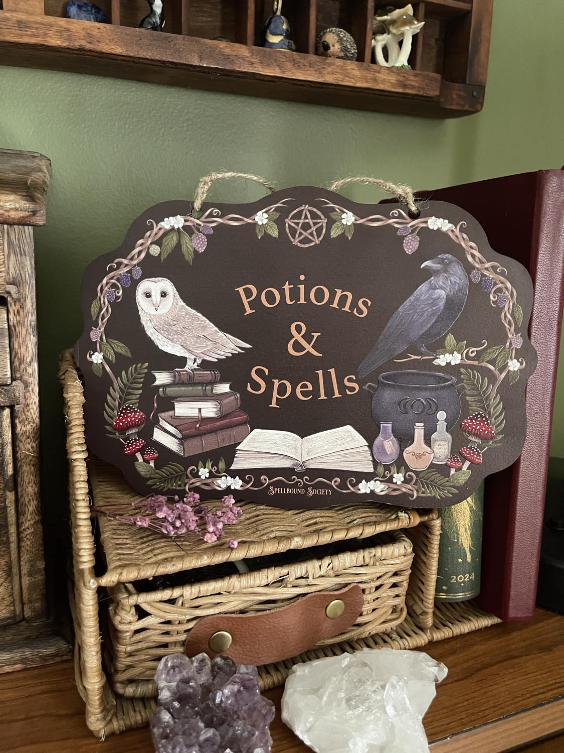 Woodland Animals Potions and Spells Wall Sign