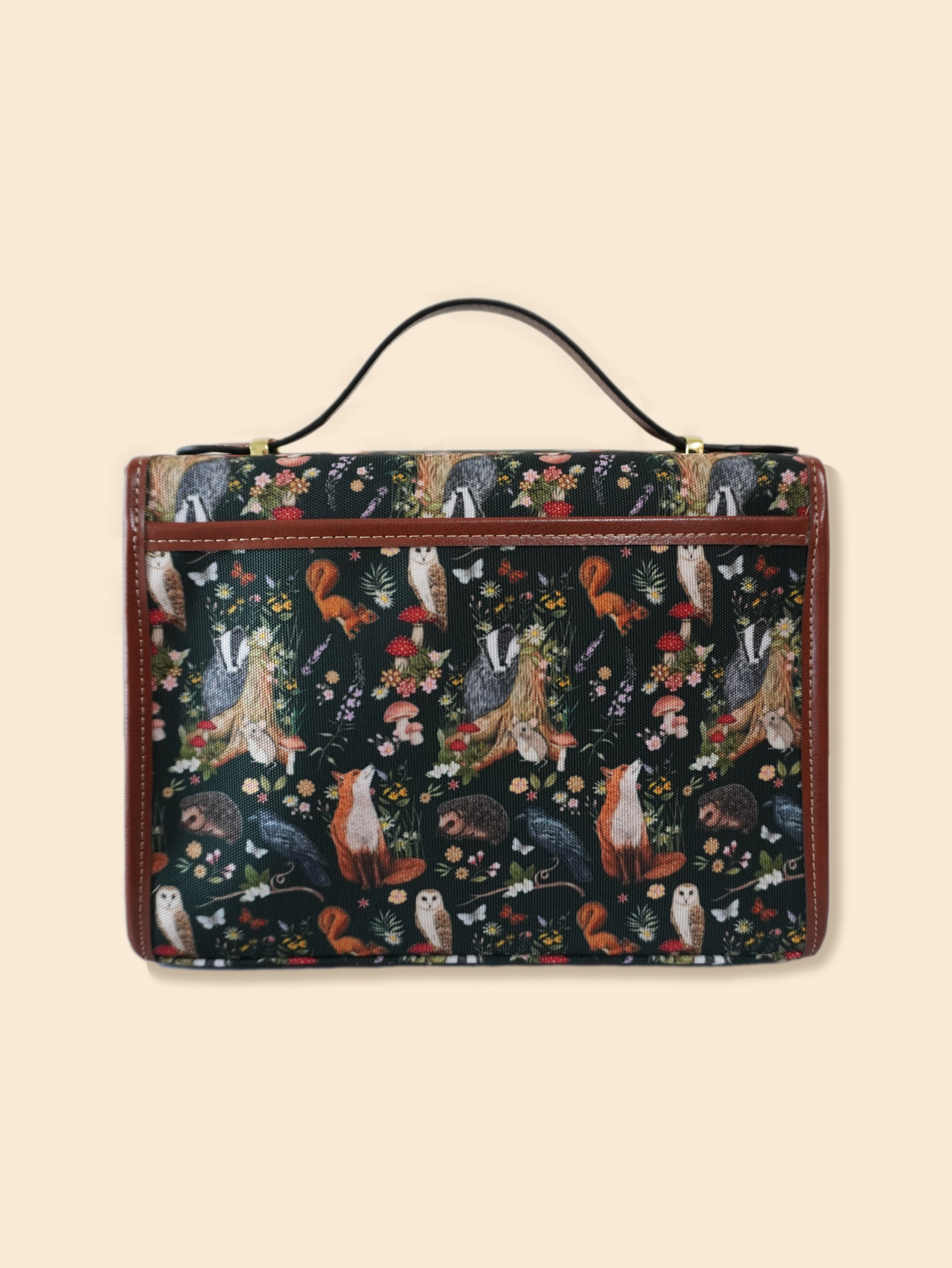 Moonlight Animals - Dark Green - Satchel Bag
