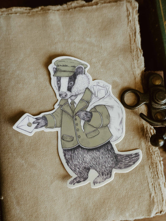 Postie Badger Vinyl Sticker