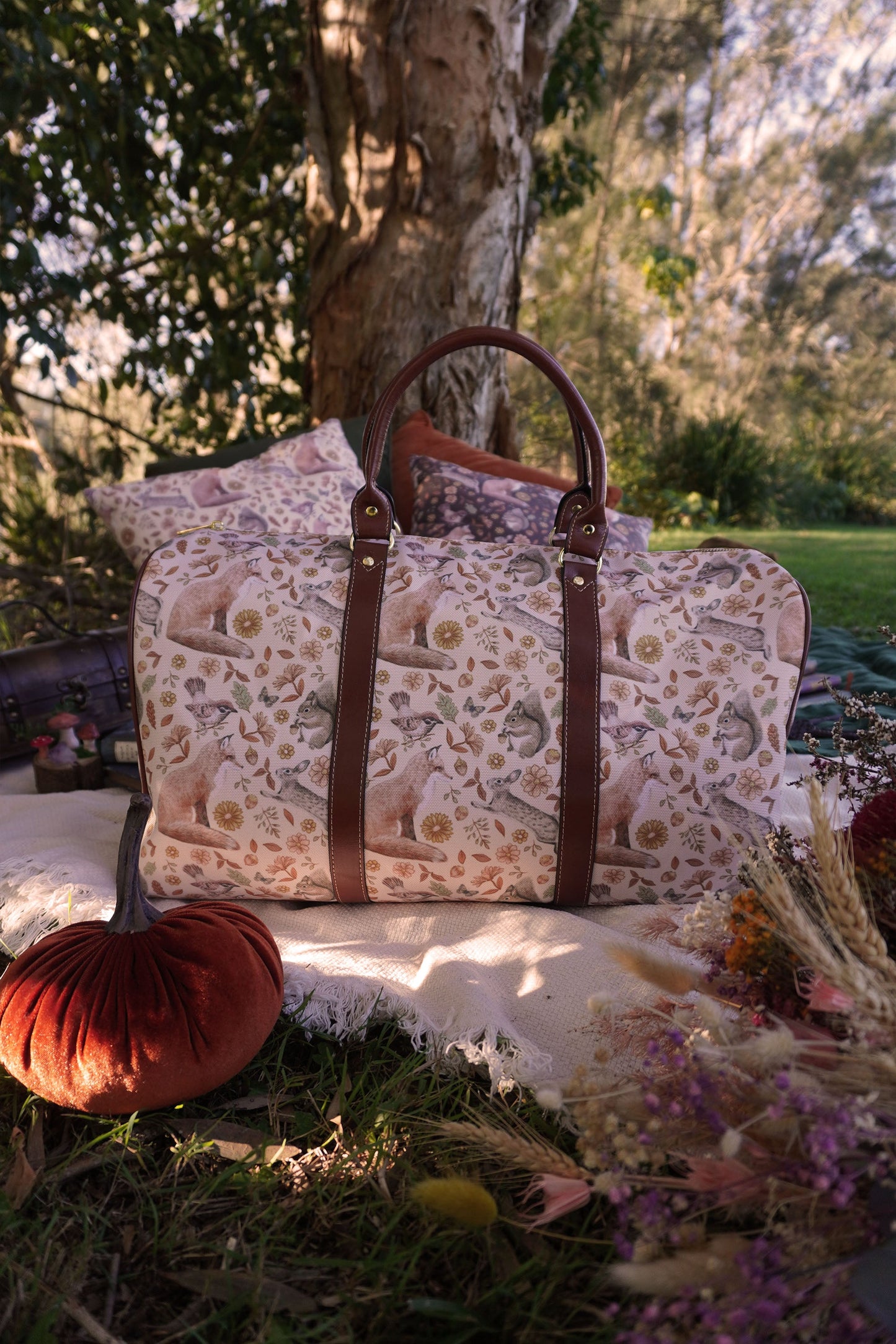 Harvest Home - Light Background - Waterproof Travel Bag