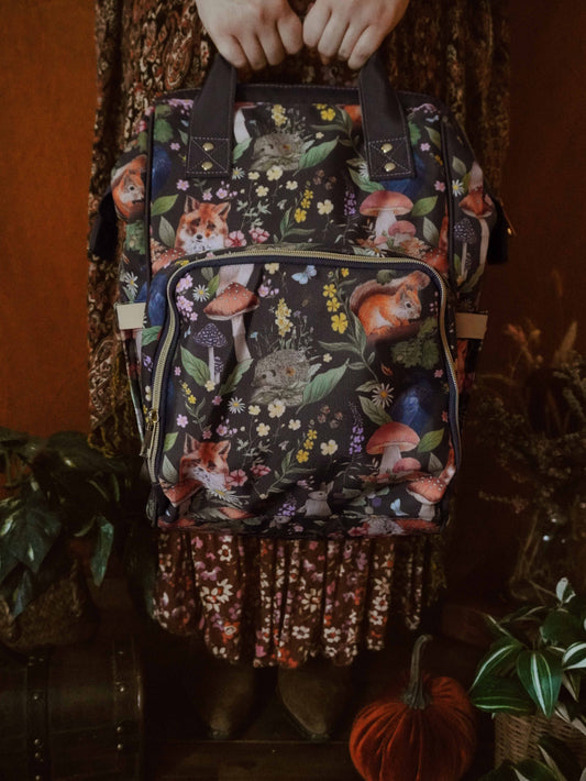 Woodland Animals Brown Backpack