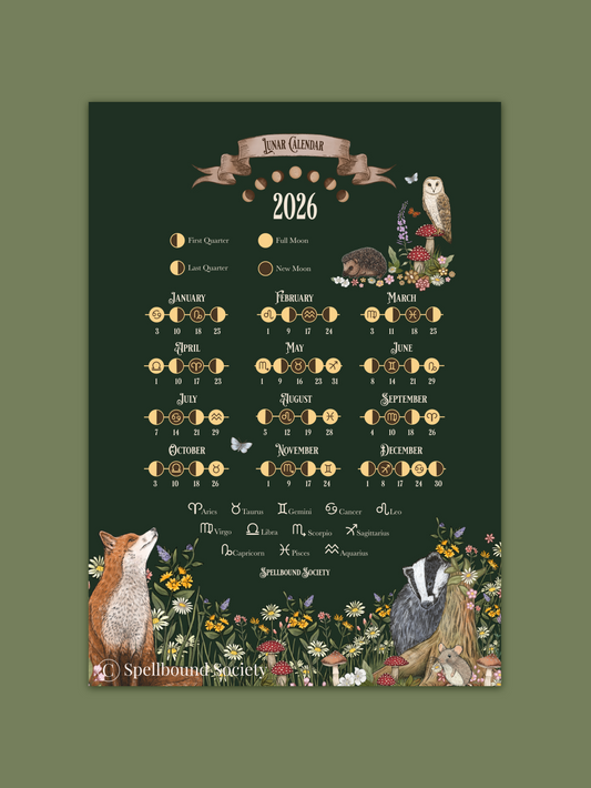 2026 Lunar Calendar Moonlight Forest