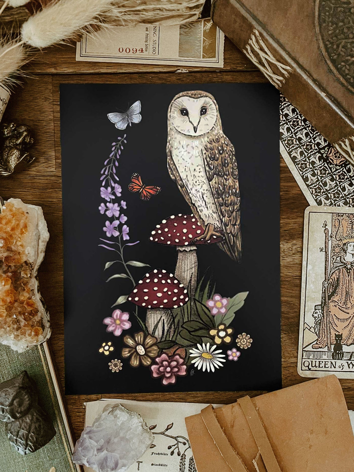 Moonlight Forest Owl Print