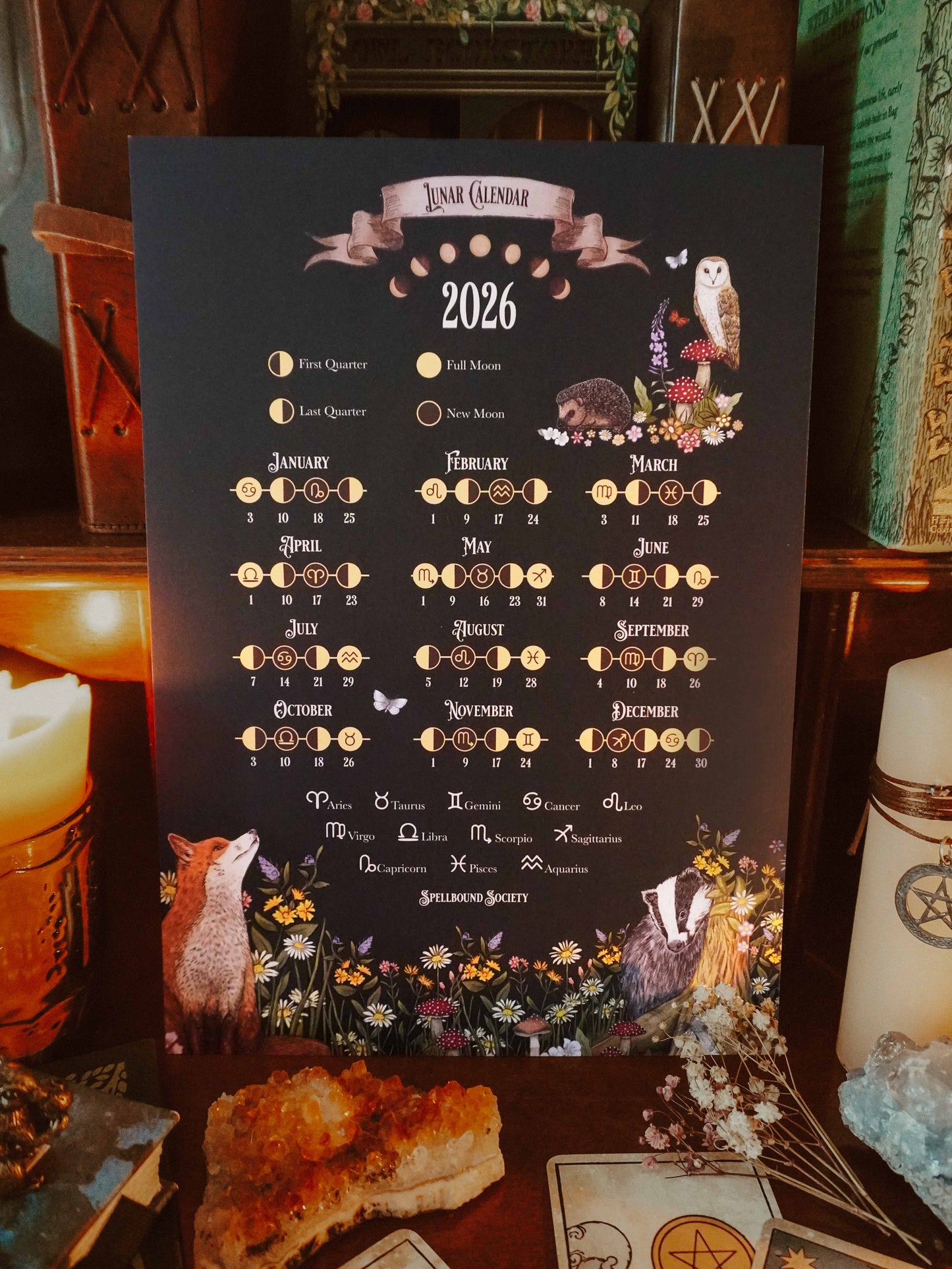 2026 Lunar Calendar Moonlight Forest