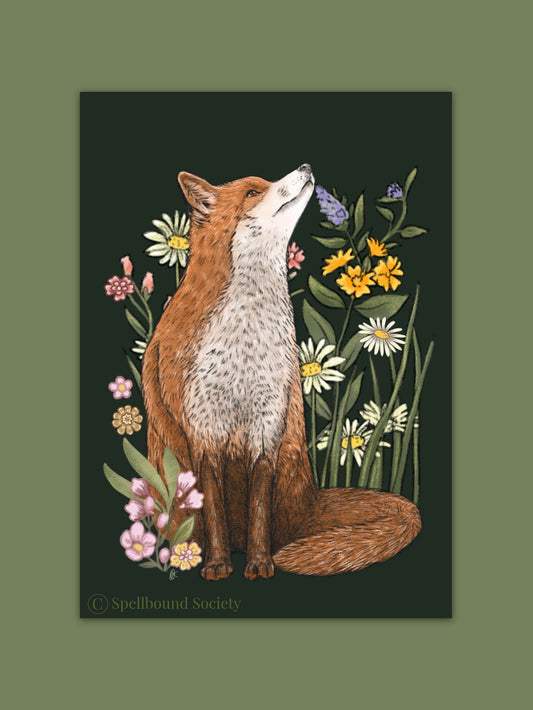 Moonlight Forest Fox Print