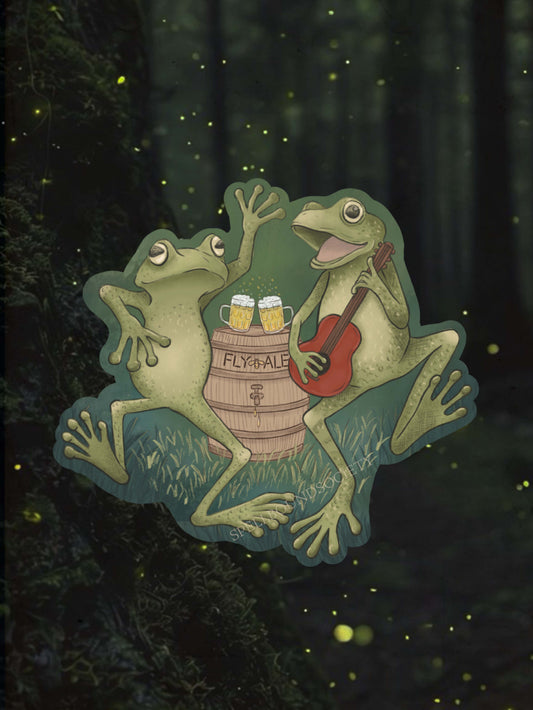 Merry Frogs Vinyl Sticker