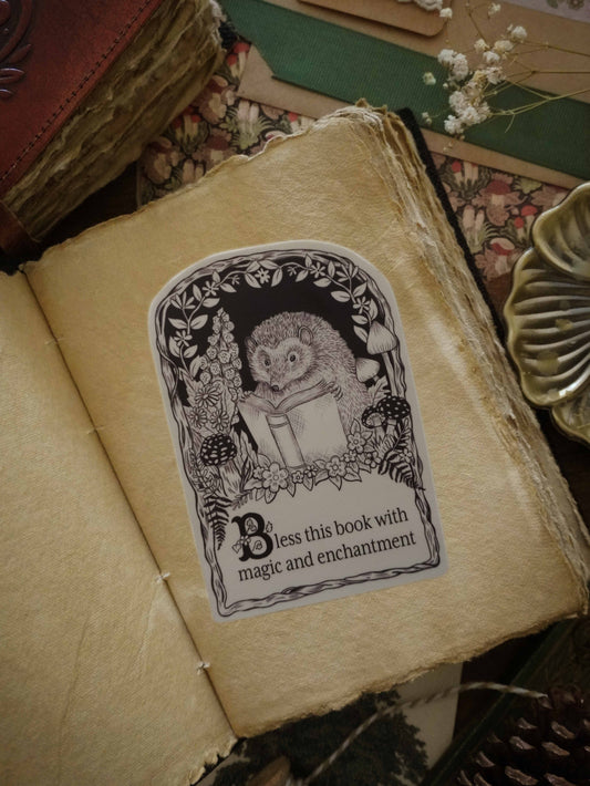 Hedgehog Book Blessing Die Cut Sticker
