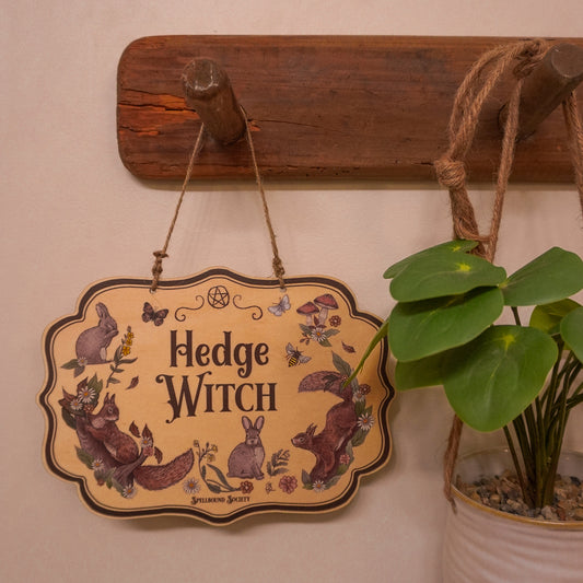 Woodland Animals Hedge Witch Cottage Wall Sign