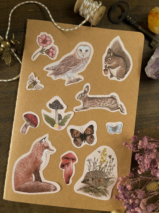 Vinyl sticker Sheet Set - Woodland Animals