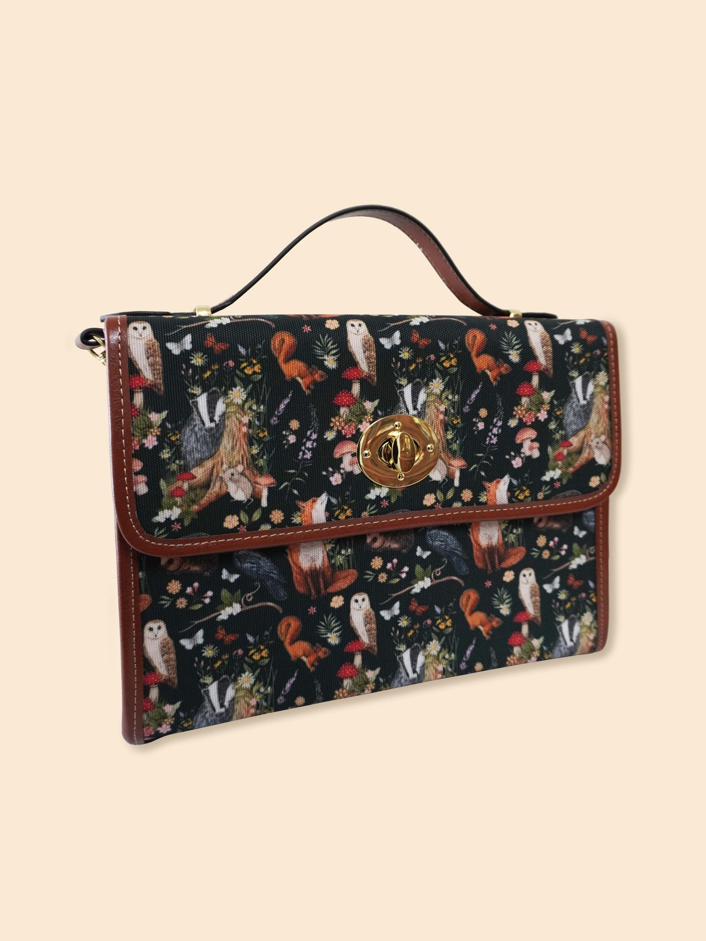 Moonlight Animals - Dark Green - Satchel Bag