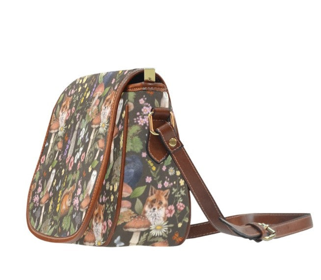 Woodland Animals - Brown Background - Saddle Bag