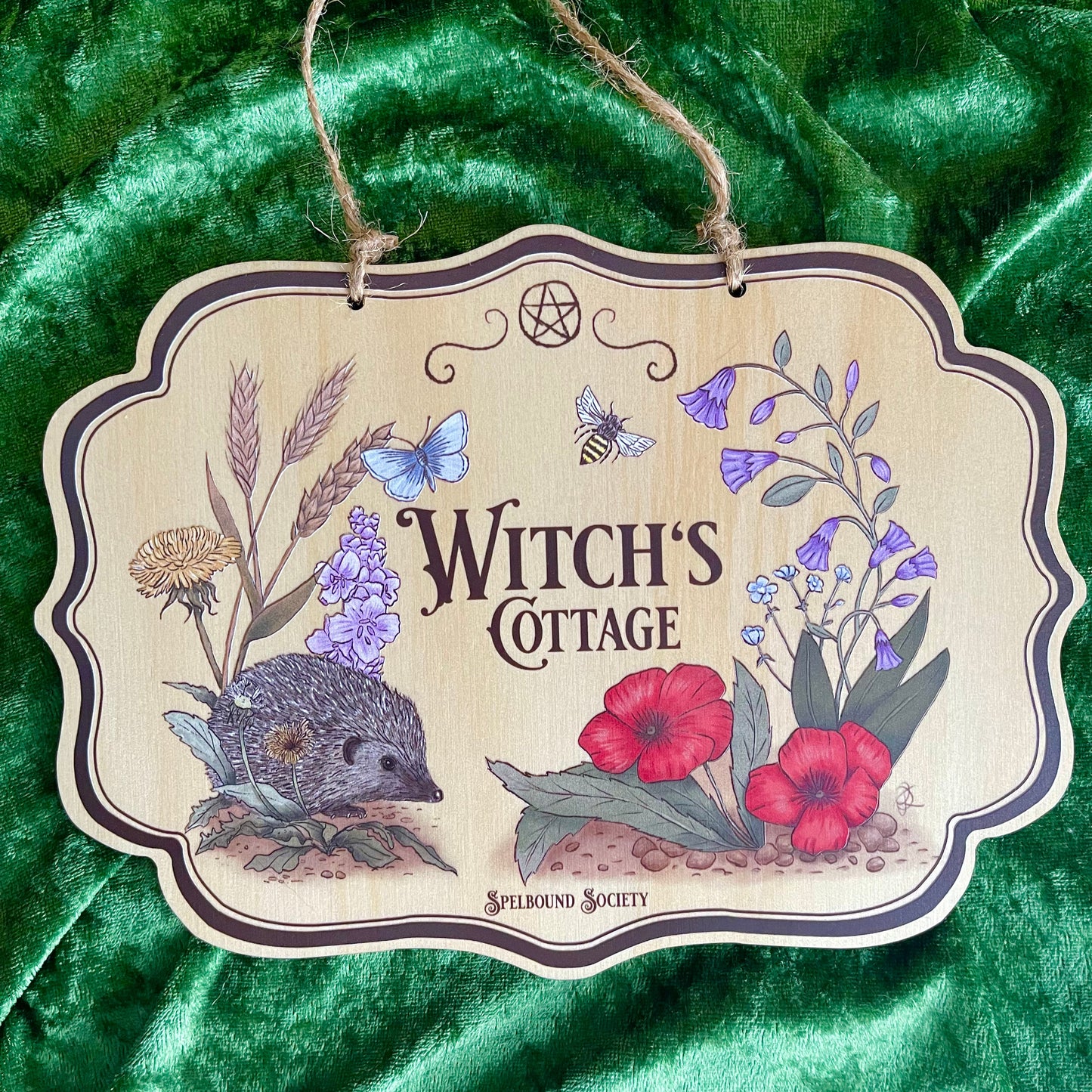 Wall Sign Witch Aesthetic Witch Cottage Hedgehog for the Green Witch