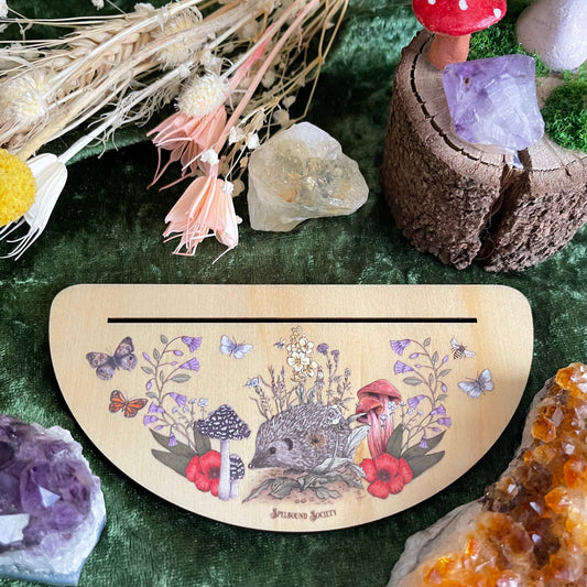 Wooden Hedgehog Tarot Card Holder Oracle Card Holder