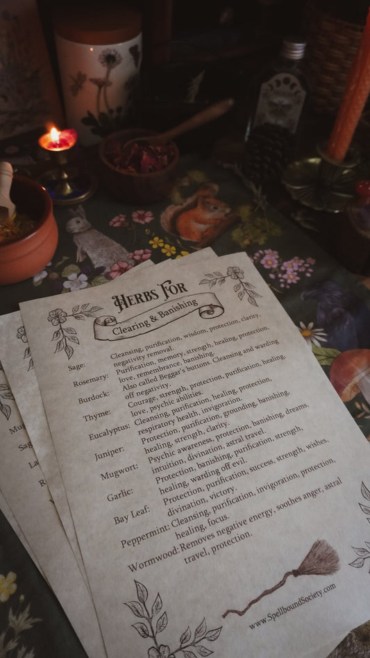 Free Grimoire pages from Spellbound Society Witchcraft Subscription Box