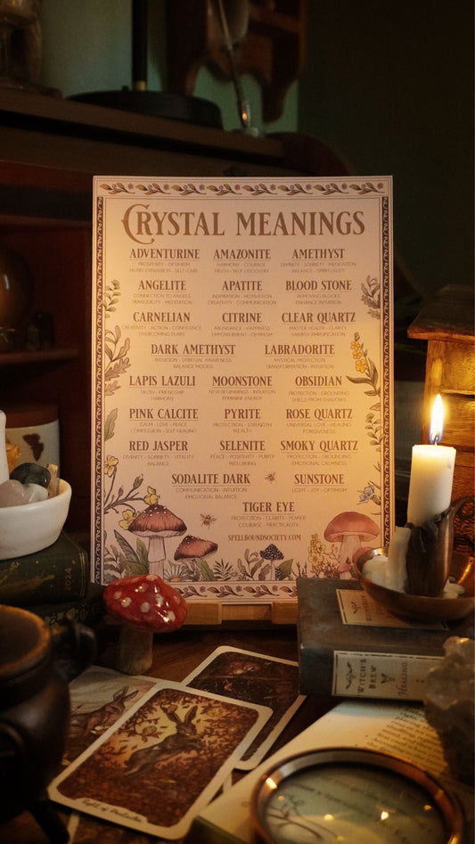 A Little Mushroom Garden of Crystal Meanings (Free Download)