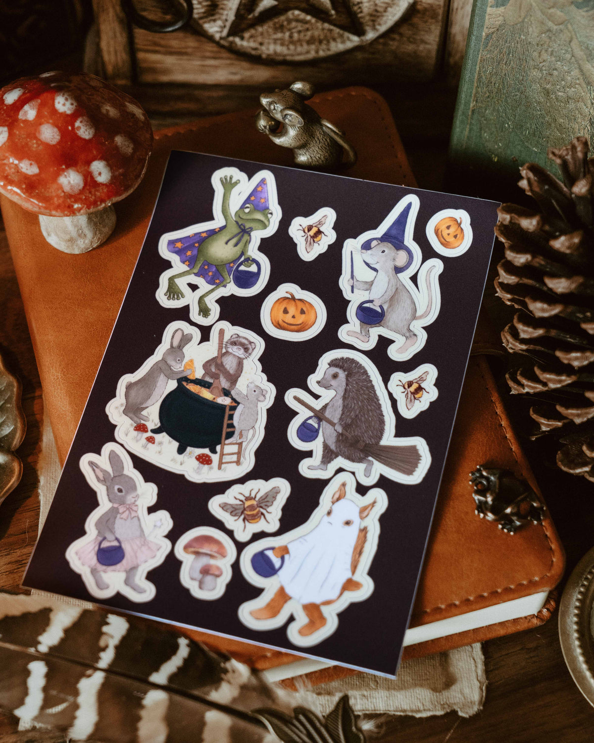 Woodland Trick or Treat Vinyl Sticker Sheet