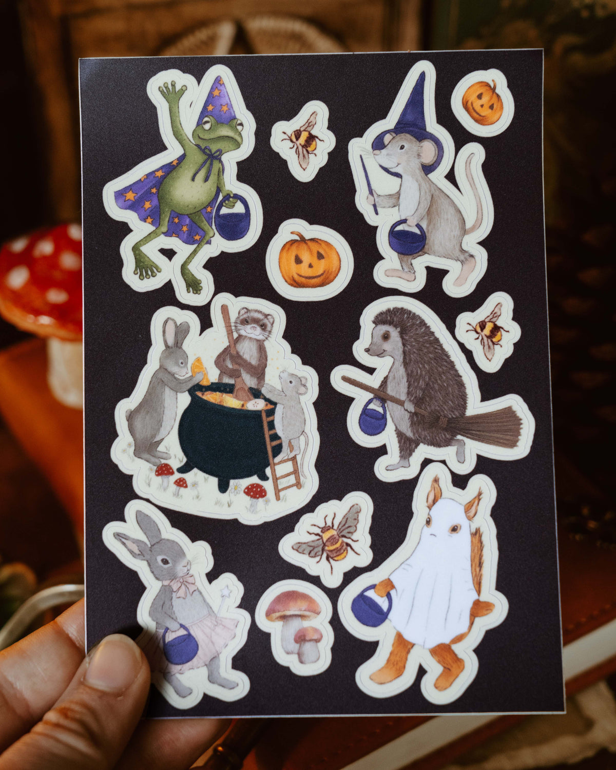 Woodland Trick or Treat Vinyl Sticker Sheet