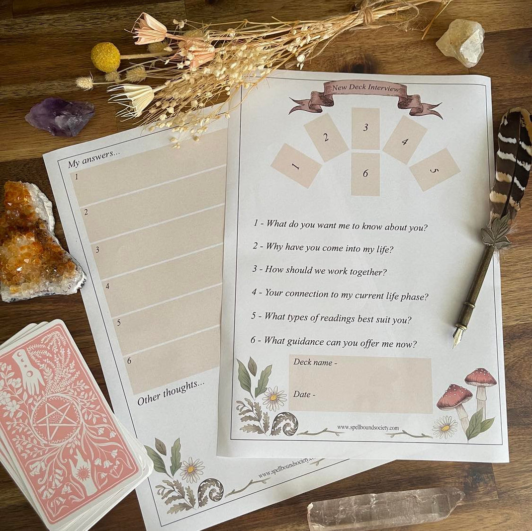 Interview your New Tarot Cards and Oracle Cards with this FREE Printab ...