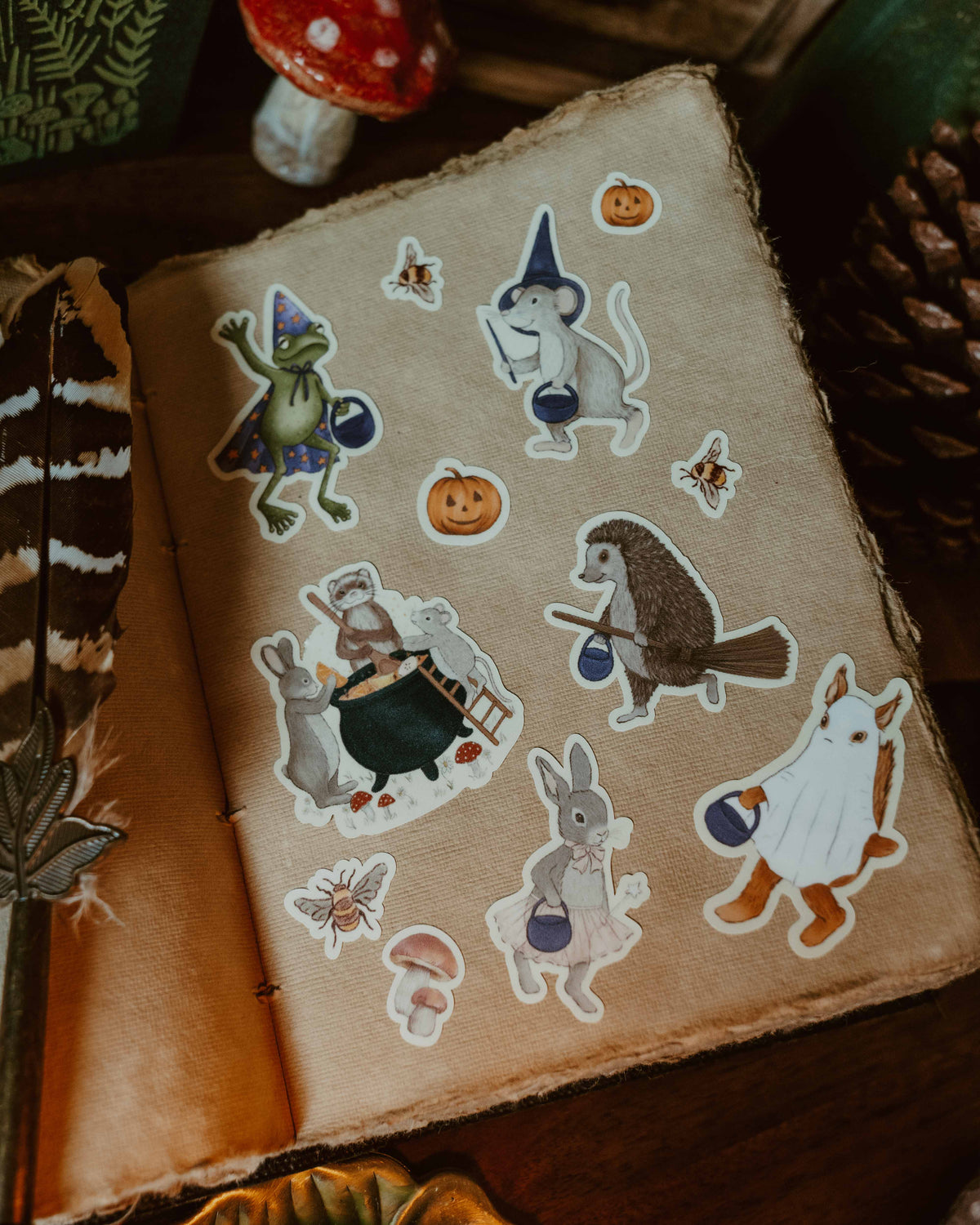 Woodland Trick or Treat Vinyl Sticker Sheet