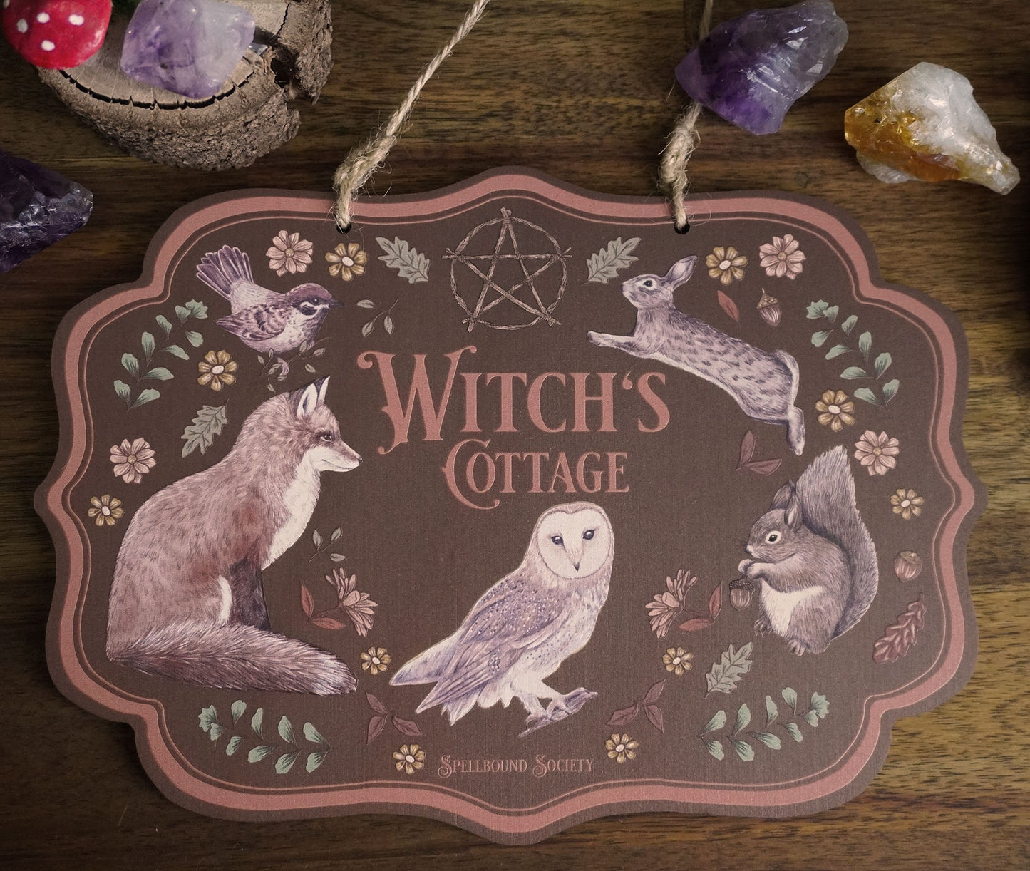 Wall Sign Witch Aesthetic Woodland Animals for the Green Witch