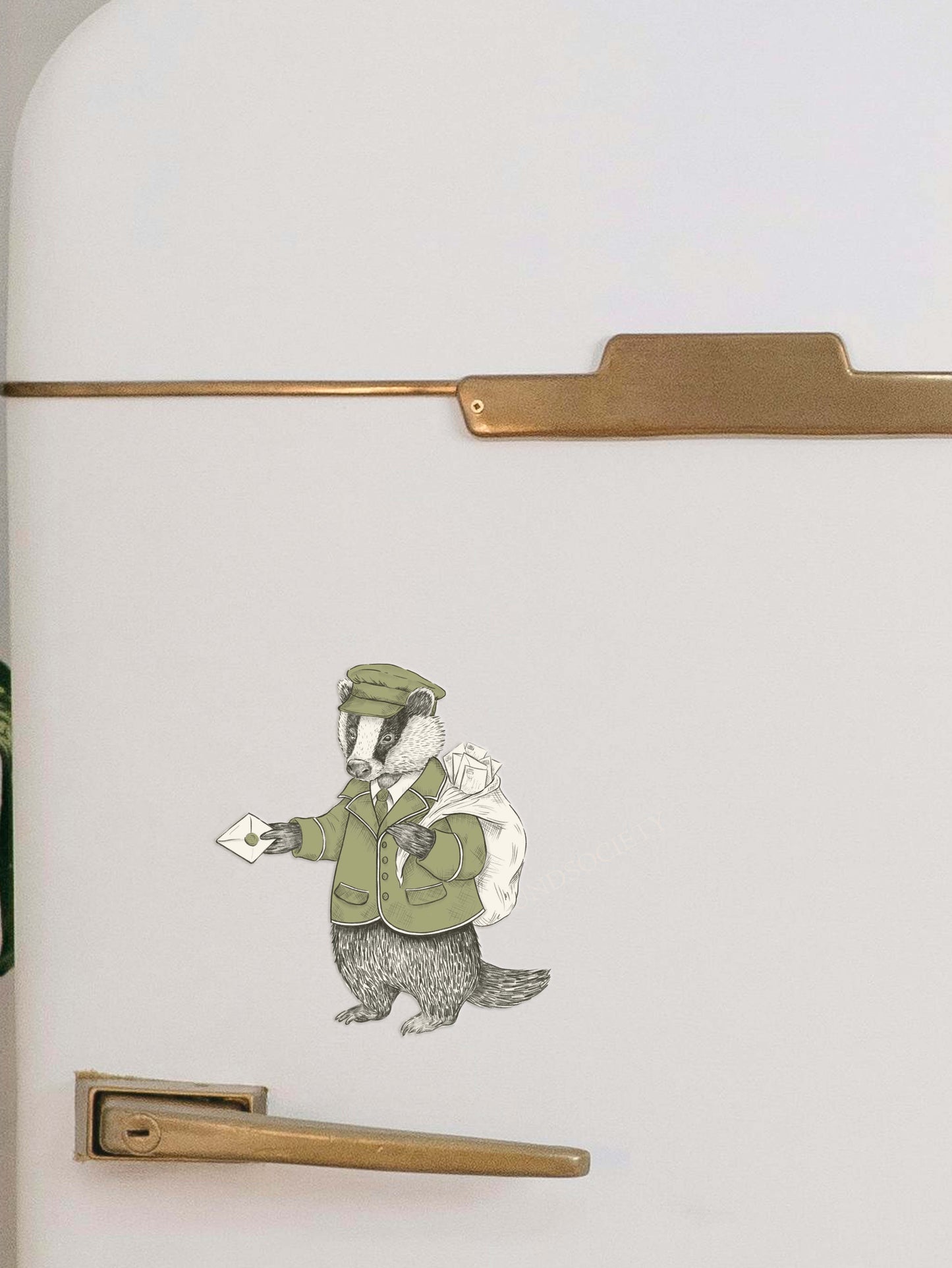 Postie Badger Magnet