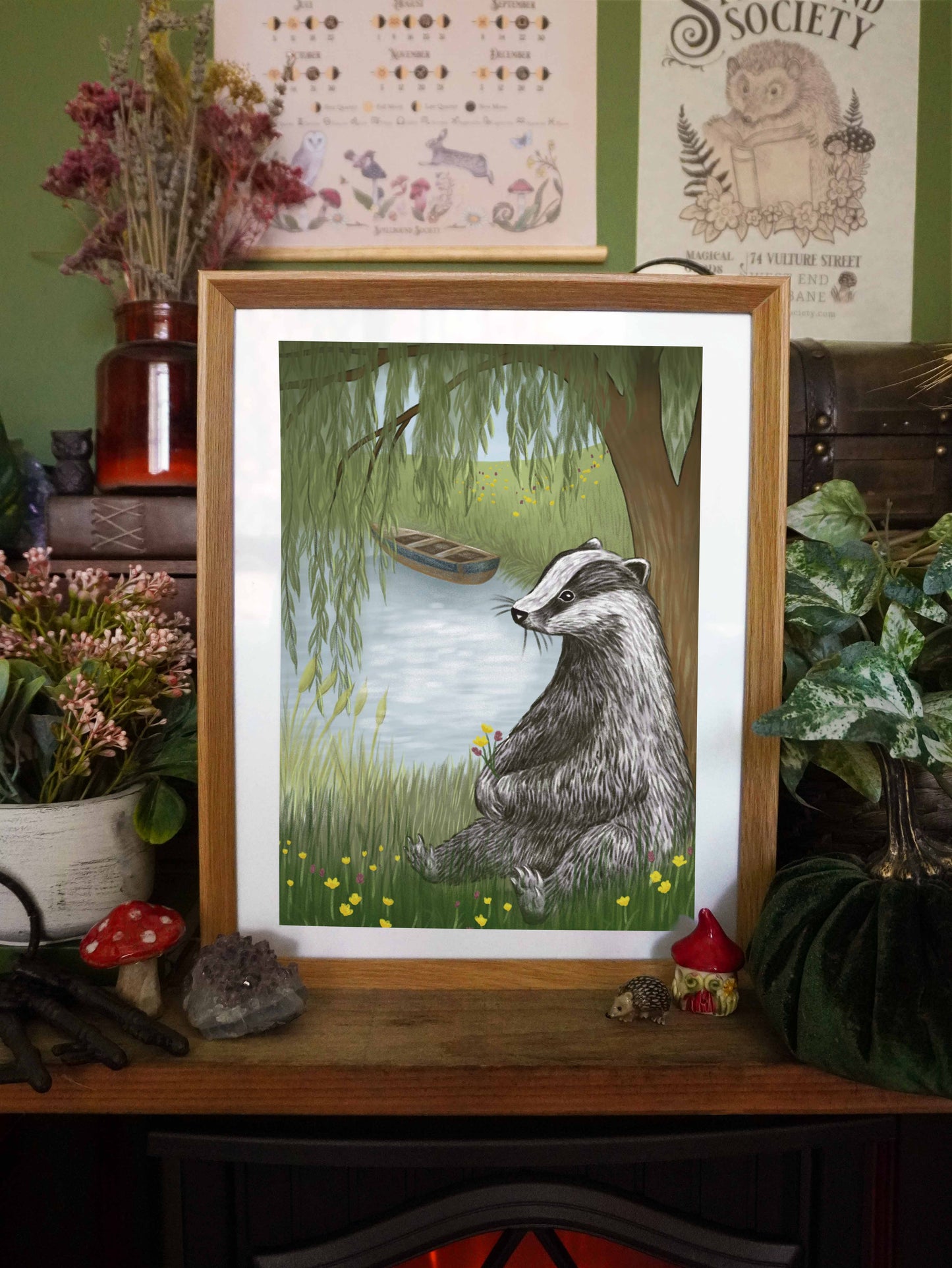 Nostalgic Badger Print