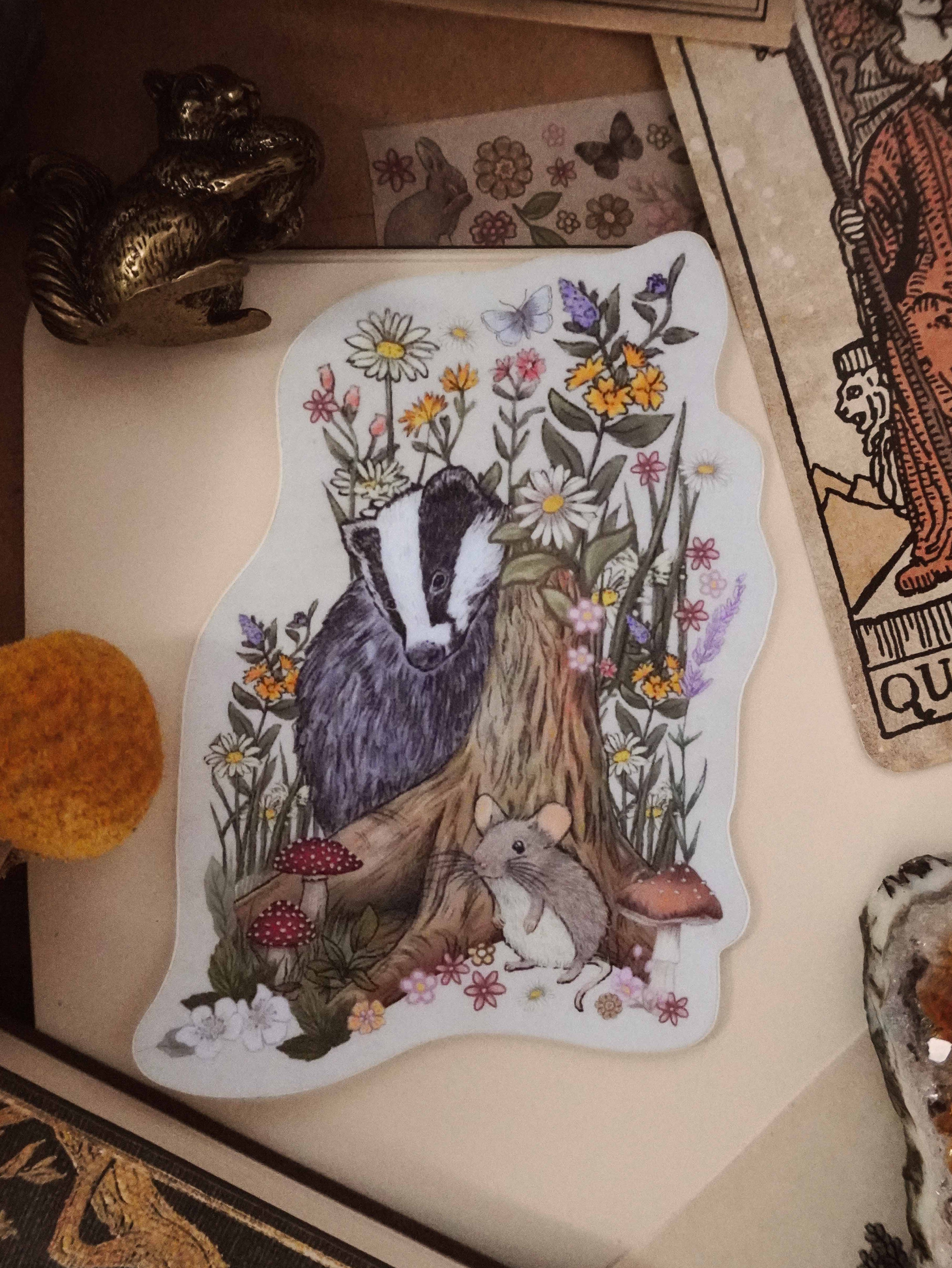 Light Badger Die Cut Vinyl Sticker – Spellbound Society