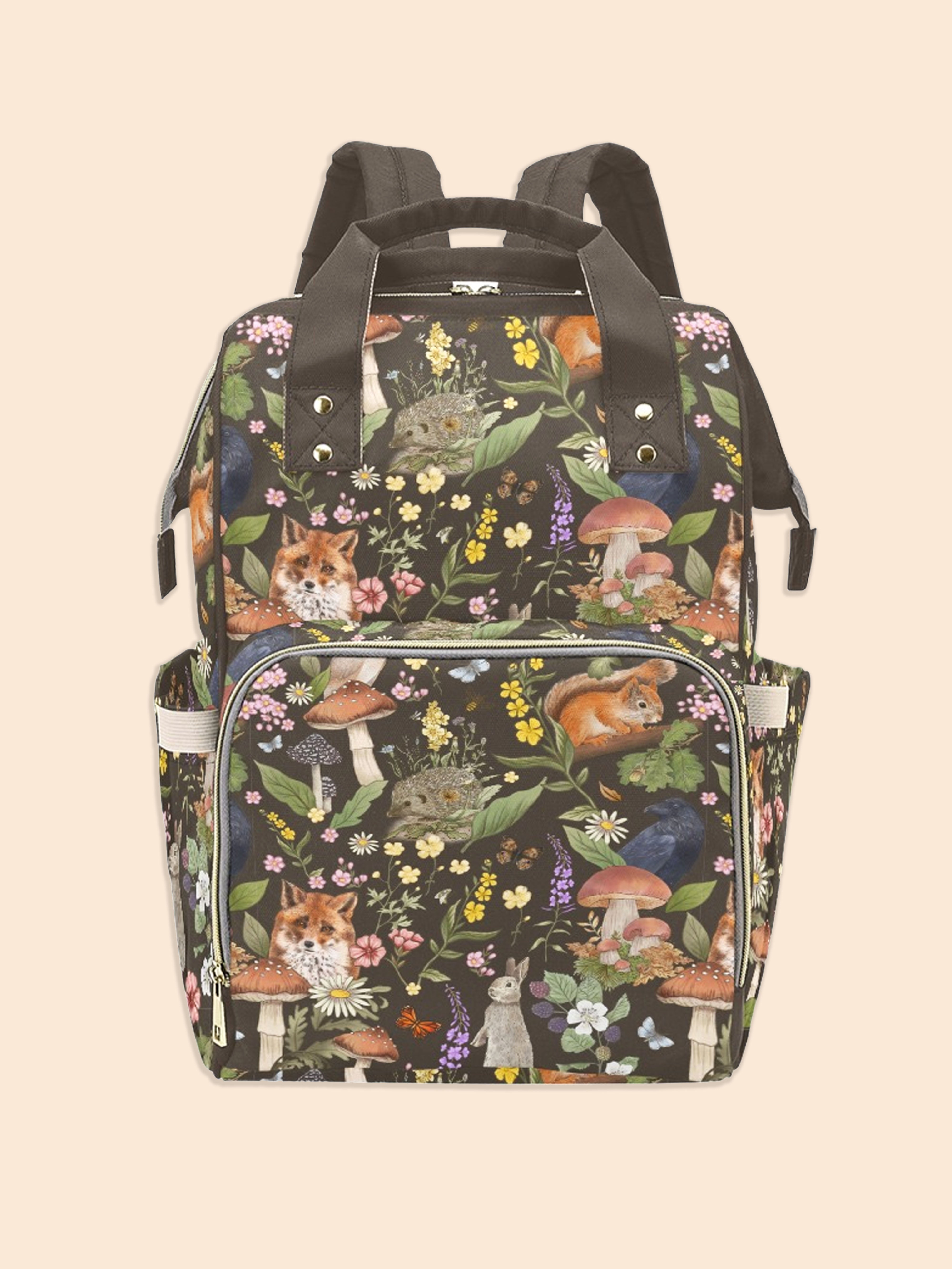 Woodland Animals Brown Backpack – Spellbound Society