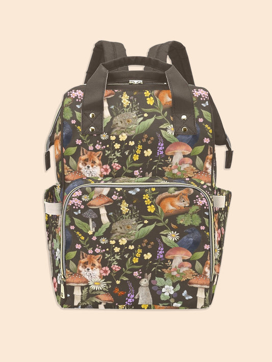 Woodland Animals Brown Backpack