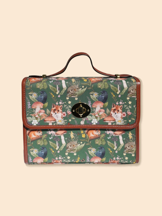Woodland Animals - Green - Satchel Bag
