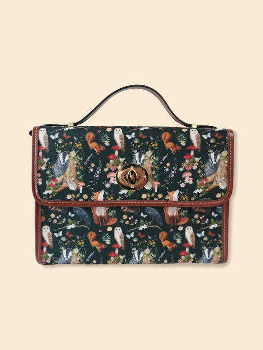 Moonlight Animals - Dark Green - Satchel Bag
