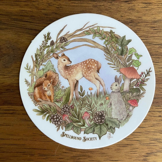 Woodland round sticker