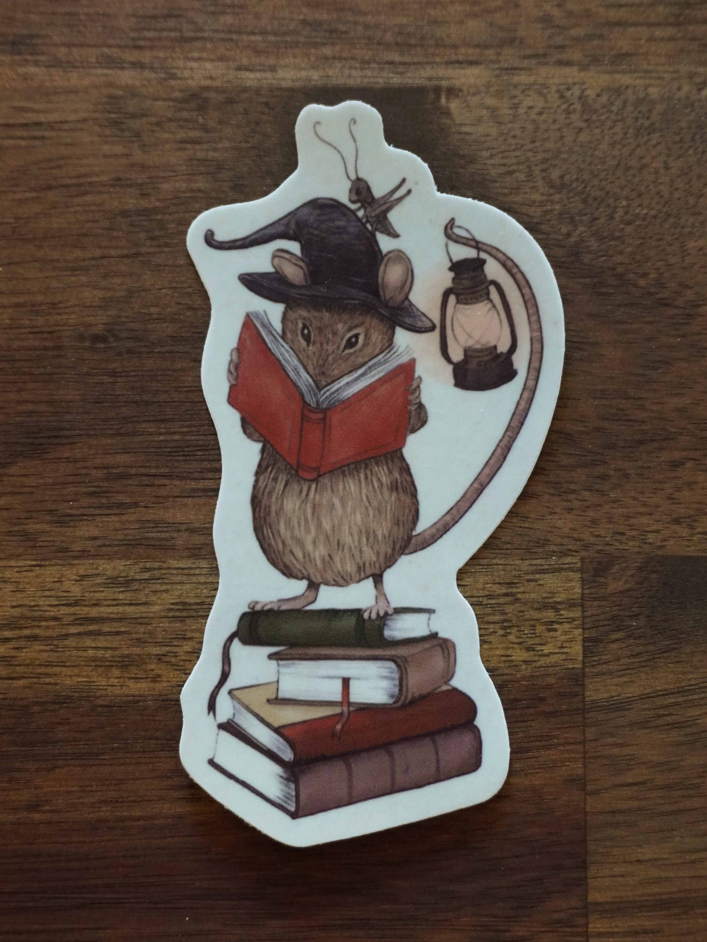Reading Mouse Die Cut sticker