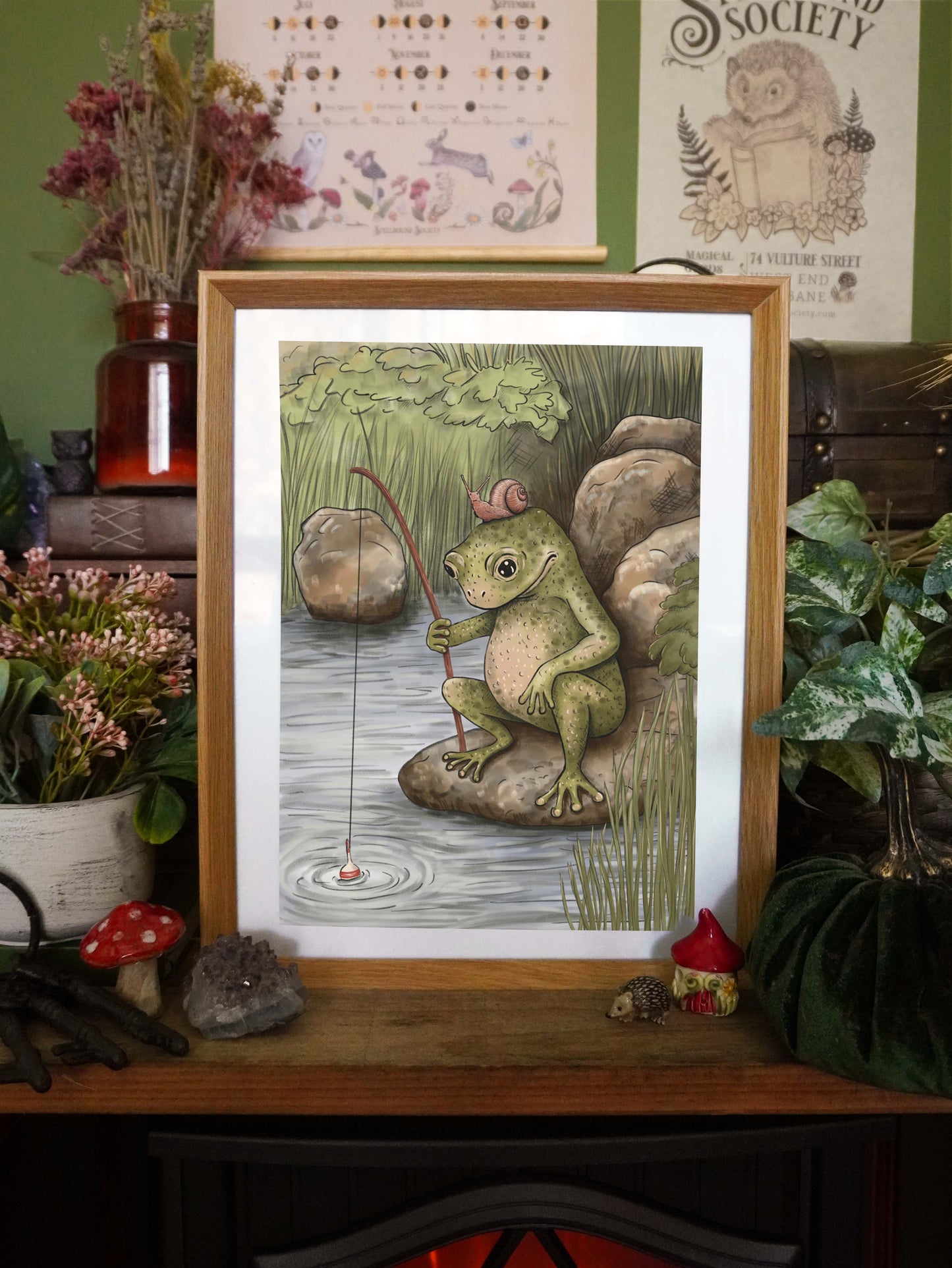 Patient Frog fishing with Friend Print