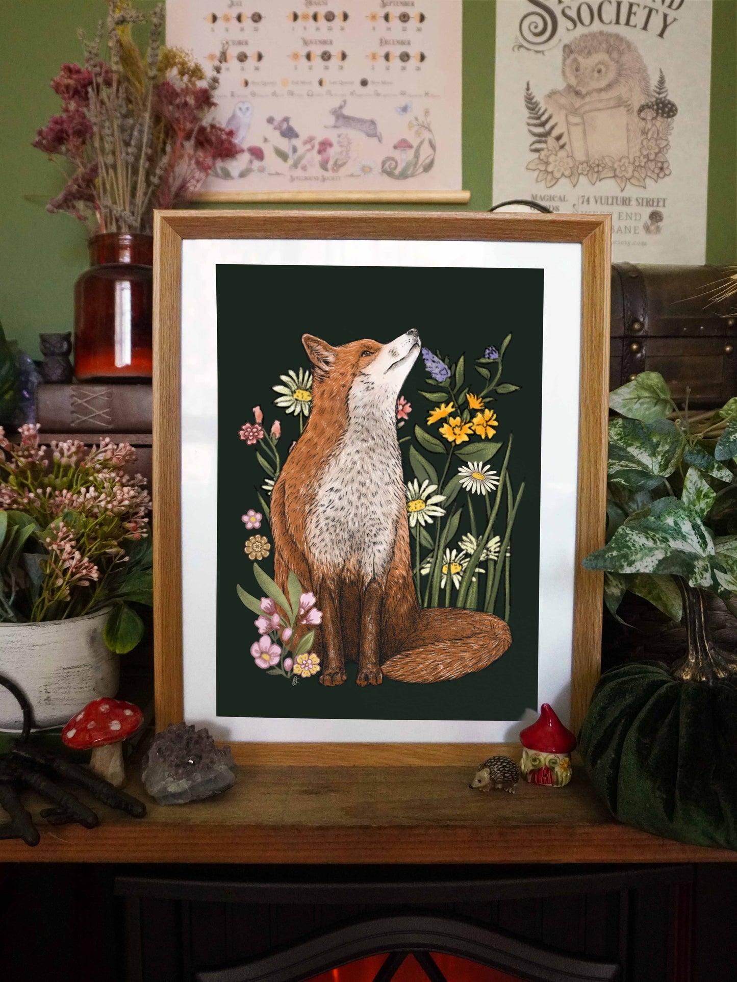 Moonlight Forest Fox Print