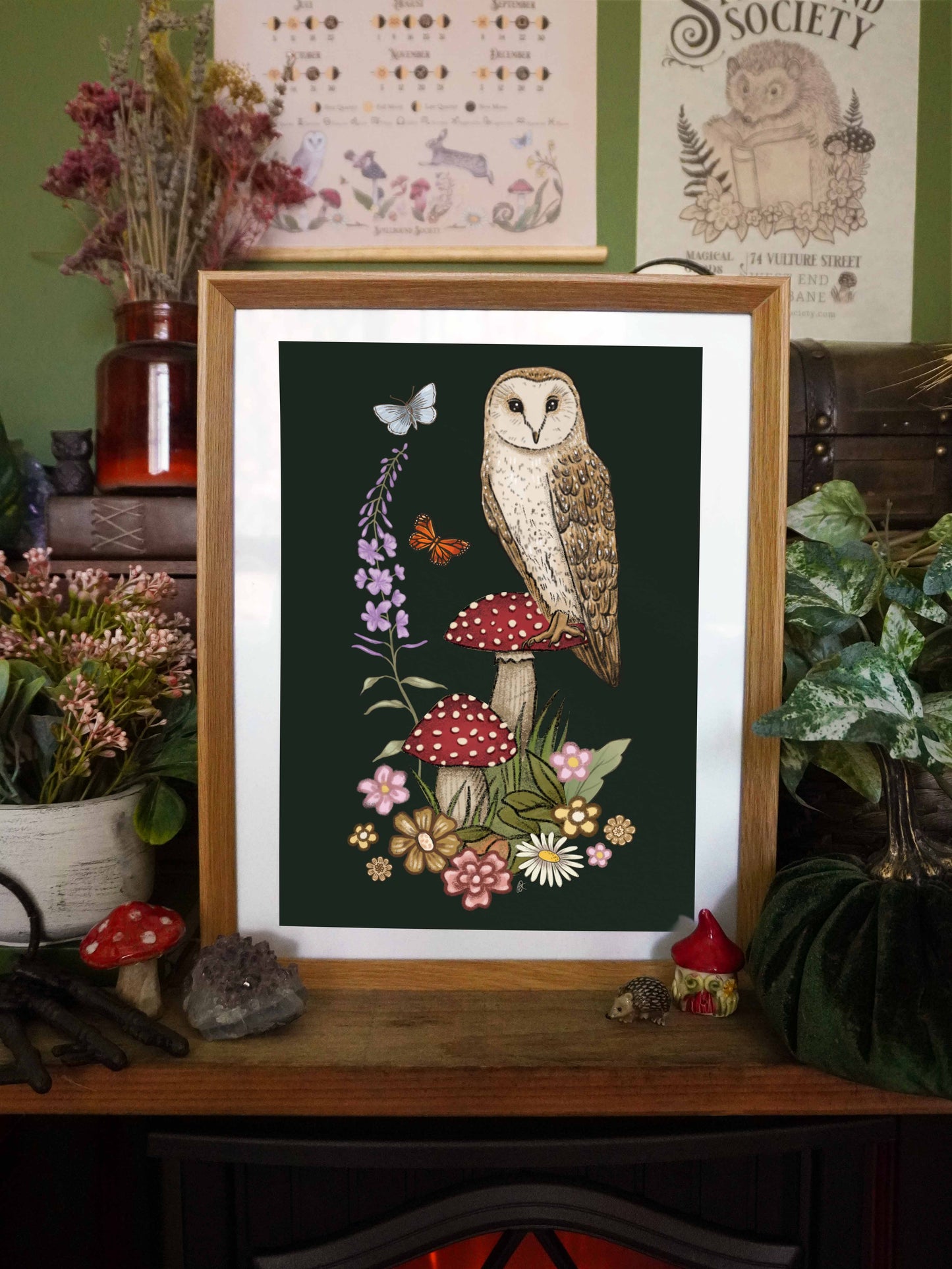 Moonlight Forest Owl Print