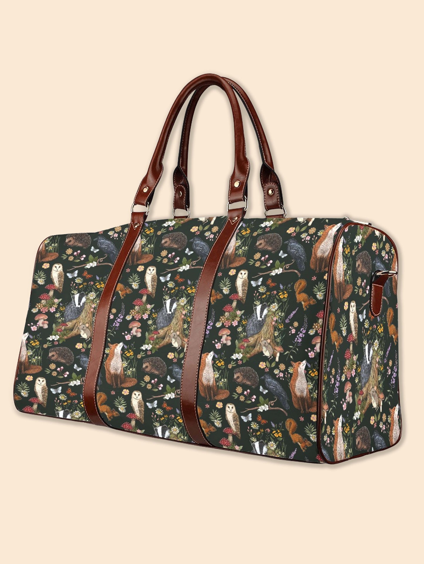 Moonlight Forest Animals Waterproof Travel Bag