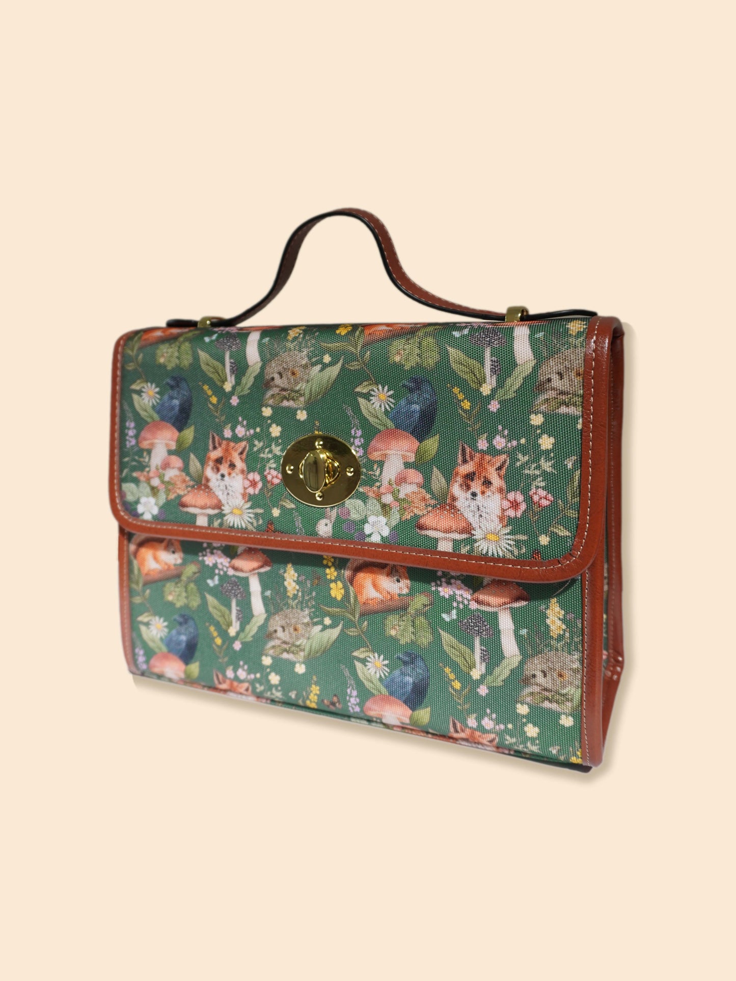 Woodland Animals - Green - Satchel Bag