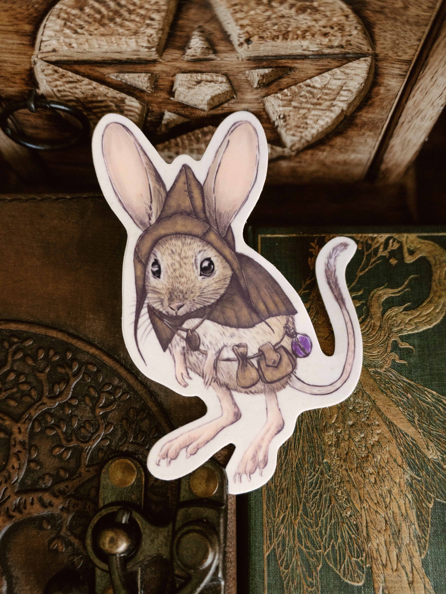 Foraging Mouse Vinyl Sticker
