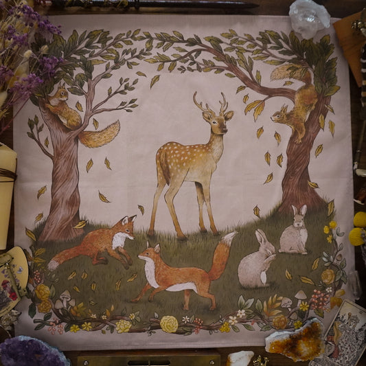 Secret Meadow Wheat divination reading cloth / altar cloth