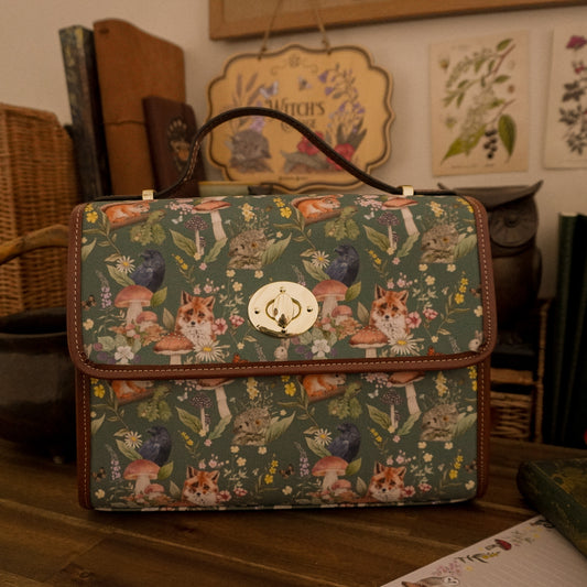 Woodland Animals - Green - Satchel Bag