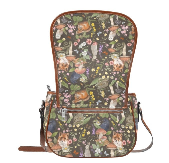 Woodland Animals - Brown Background - Saddle Bag