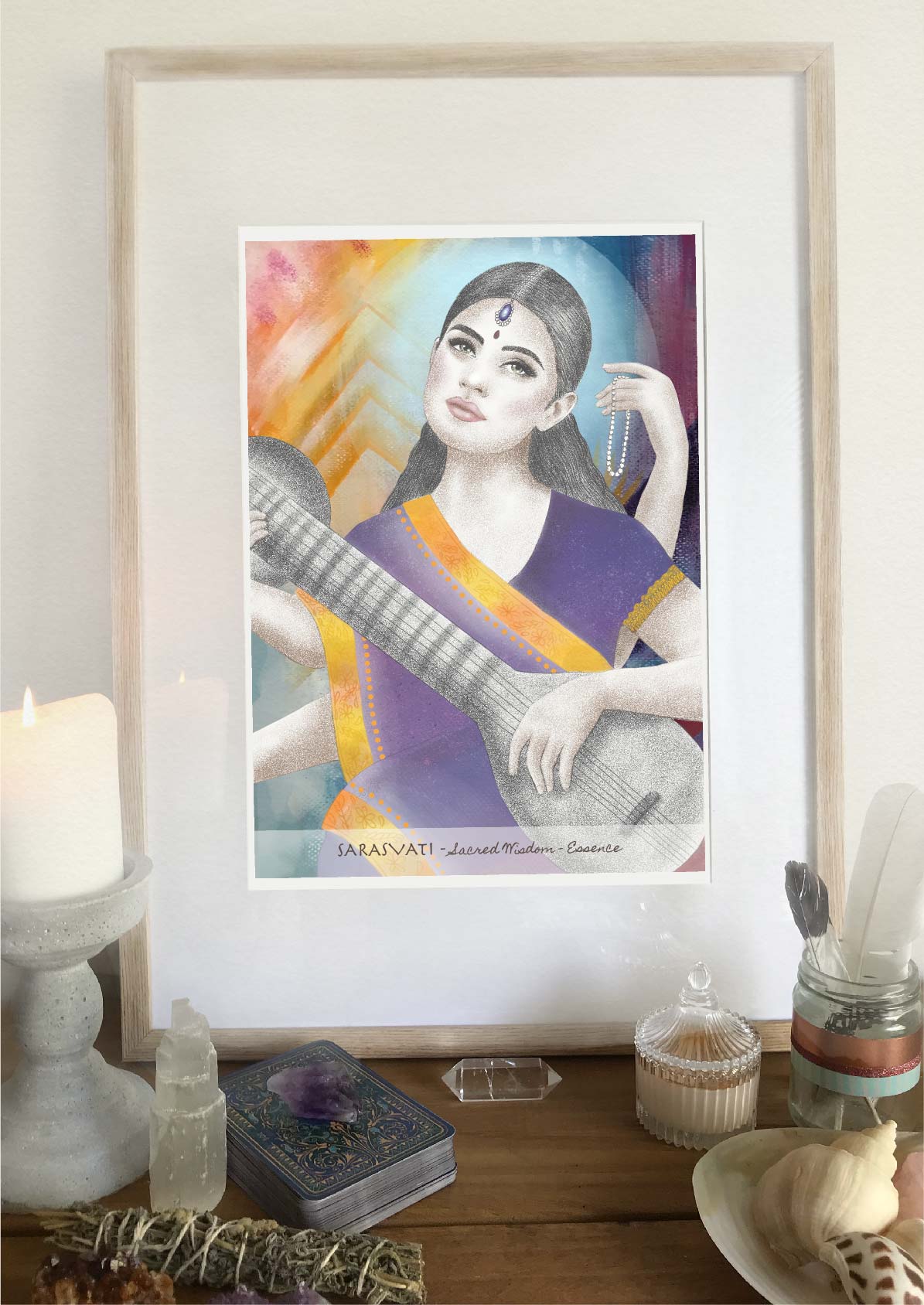 Sarasvati Goddess Print