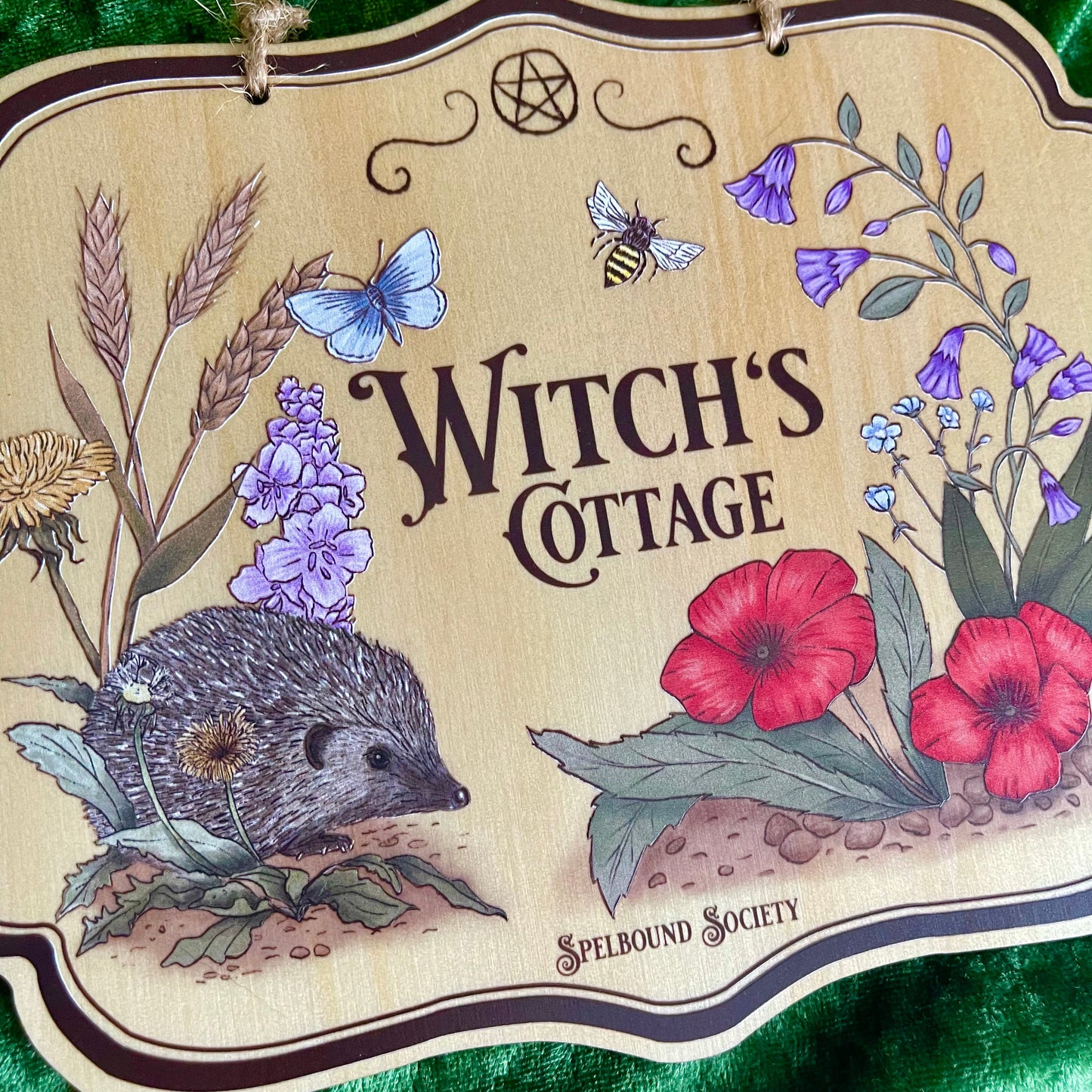 Wall Sign Witch Aesthetic Witch Cottage Hedgehog for the Green Witch