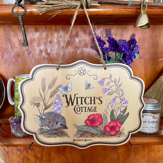 Wall Sign Witch Aesthetic Witch Cottage Hedgehog for the Green Witch